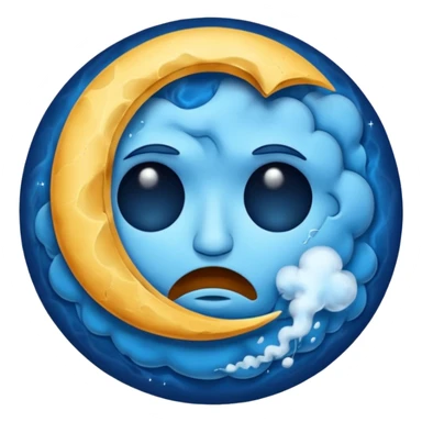 cracked sleepy moon leaking blue dream smoke sticker