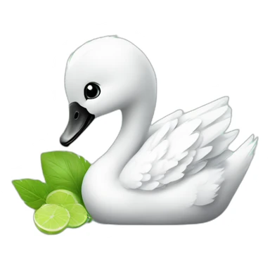 baby swan drinking mojito sticker