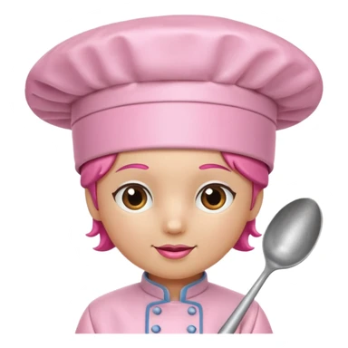 Pink chef hat with pink cooking utensils sticker