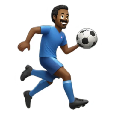 Ted lasso playing soccer at Apple park headquarters sticker