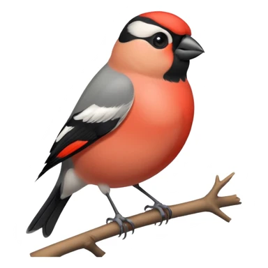 Round and cute bullfinch sticker