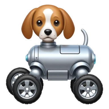 Robot beagle dog with off-road wheels  sticker