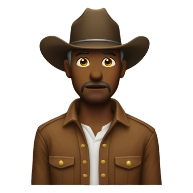 Sad cowboy emoji in the style of Apple’s emojis sticker