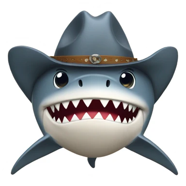 shark with cowboy hat sticker