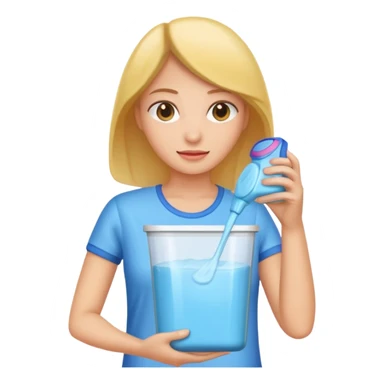 woman holding laundry detergent sticker