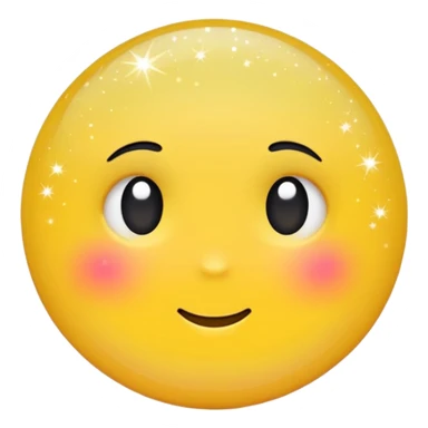 Generate a high-quality 3D cartoon-style emoji of yellow glitter, sparkling effect, smooth gradient colors, rounded and cute appearance, simple white background, high-resolution.
 sticker