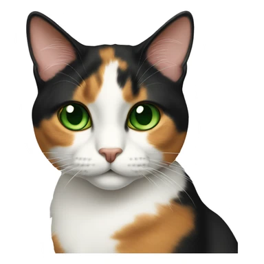calico cat with green eyes sticker