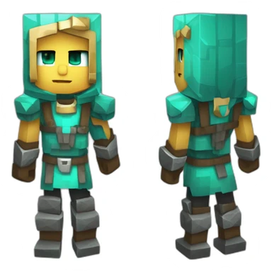 Personnage mincraft avec une armure en diament sticker