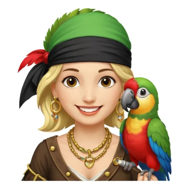 pirate wench with parrot on her shoulder sticker