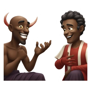 satan friends with god sticker