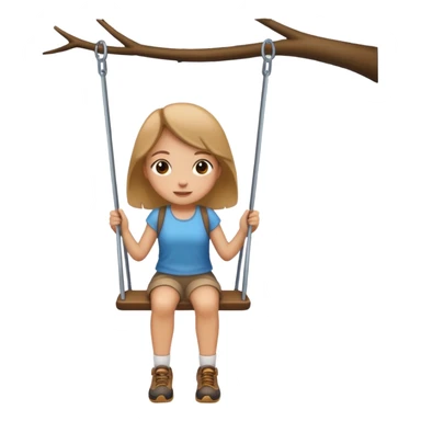swing hike light brown girl  sticker