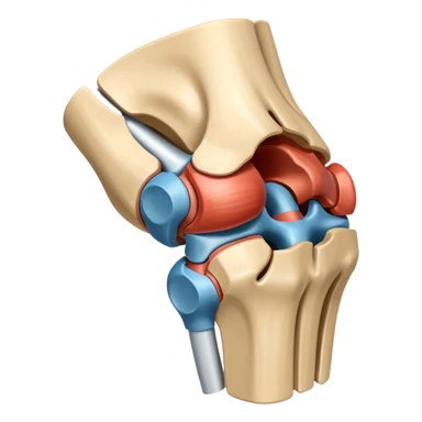 Articulacion de la rodilla en flexión mostrando los ligamentos  sticker