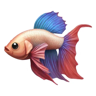 Betta fish with sweater swimming sticker