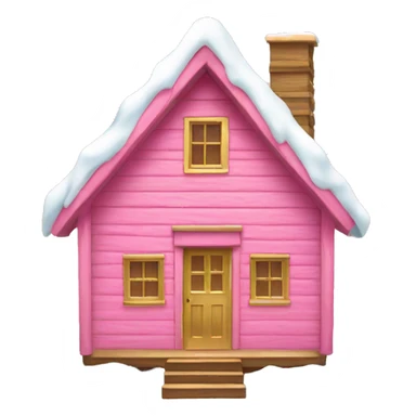 pink and gold cabin with snow sticker