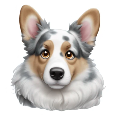 Blue Merle corgi malen bright blue eyes sticker
