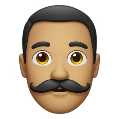 homme avec une moustache noire caré sticker