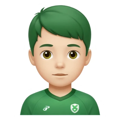 child with green jersey sticker