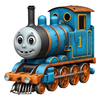 Thomas the Tank Engine died and become abomination  incomprehensible lovecraftian horror sticker