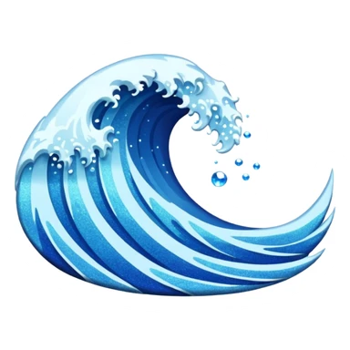glitter blue wave sticker