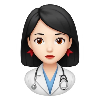 doctor with black hair and red hairclips  sticker