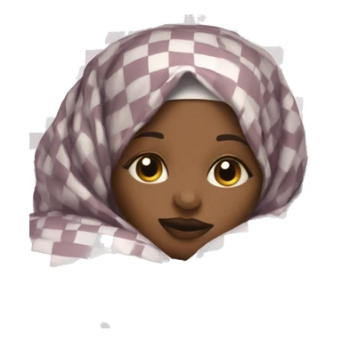 Black Hijabi sleeping in checkered pyjamas sticker