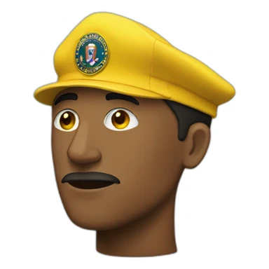 man with yellow "FBI" letters on his cap sticker