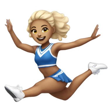 Cheerleader light skin flying with bases underneath  sticker