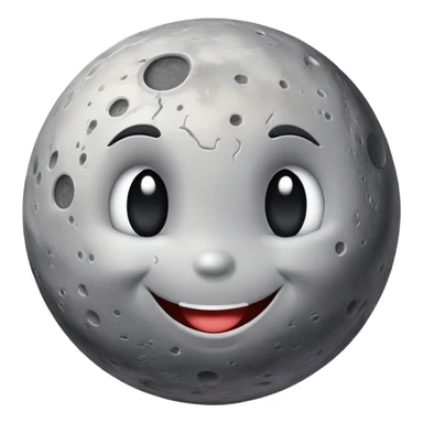 Mercury planet with a cute smiling face and crater details sticker