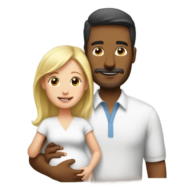Brown dad wit white wife and baby sticker