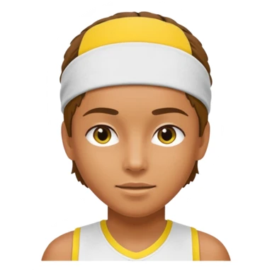 tennisplayer with sweatband, yellow color sticker
