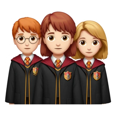 harry potter, ronald weasley and hermione granger in gryfinndor uniform sticker