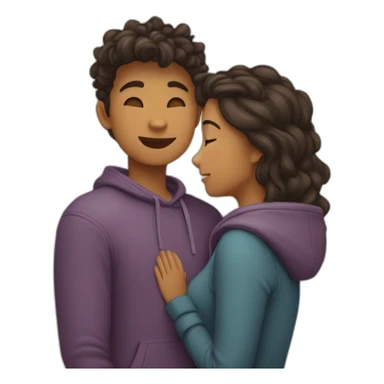 Deux adolescents amoureux qui s'embrassent sticker