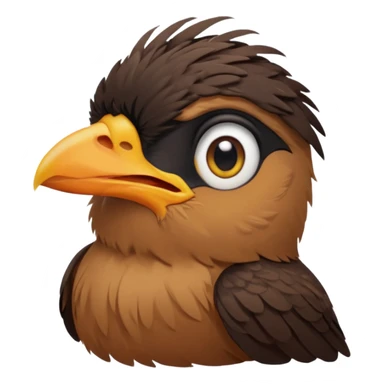 A sad common myna bird cute emoji sticker
