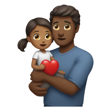 Father holds her  big heart in her arm sticker