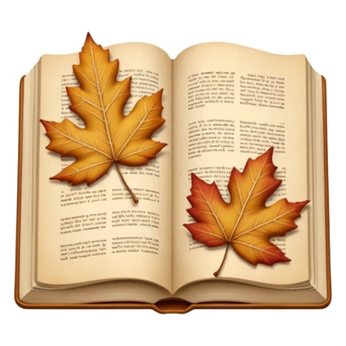 beige autumn open book with leaves on it sticker