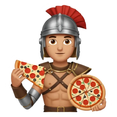 greece ancient warrior with pizza sticker