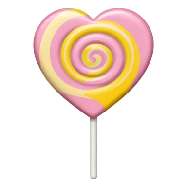 A lollipop heart in soft pink, beige and yellow pastel colors sticker