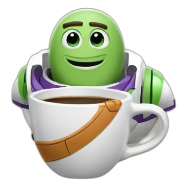 Coffee with Buzz Lightyear sticker