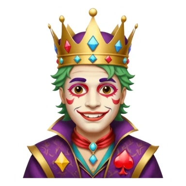 crazy colorful human jolly joker from poker, medieval, vintage, king sticker
