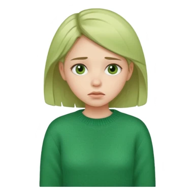 girl has sore throat in green sweater sticker
