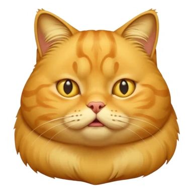 fat yellow confused cat sticker