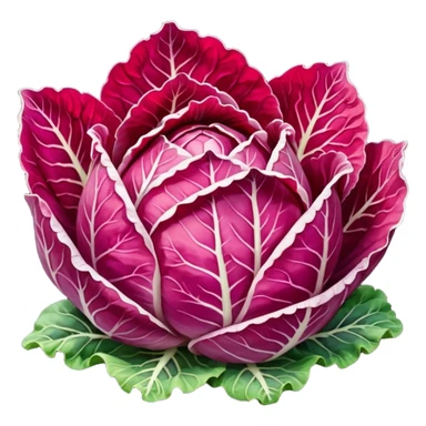 red napa cabbage leaves only, no green, all red, no face sticker