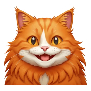 happy orange cat with big smile sticker