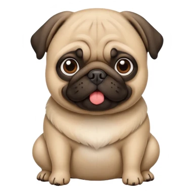 Pug fofo com pote de ração sem nada dentro sticker