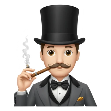 a sophisticated gentleman with a top hat, monocle and cigar sticker