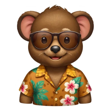 mole with aloha shirt wearing sunglasses sticker