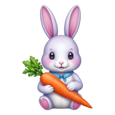 Rainbow bunny with carrot sticker