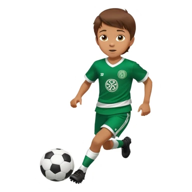 Brown hair 6 years old boy footballer RUNNING playing soccer wearing celtic uniform ( jersey) # 17 in the jersey !  sticker