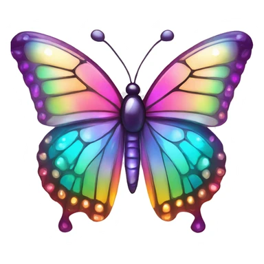 One Shiny-Colorful-Iridescent-Sparkle-Rainbow-Gradient-Crystal-Gem-Butterfly-Crystal-Fly sticker
