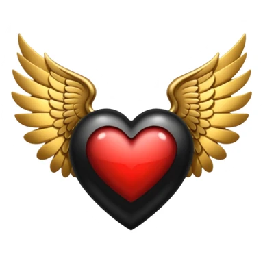 heart with black and gold wings sticker